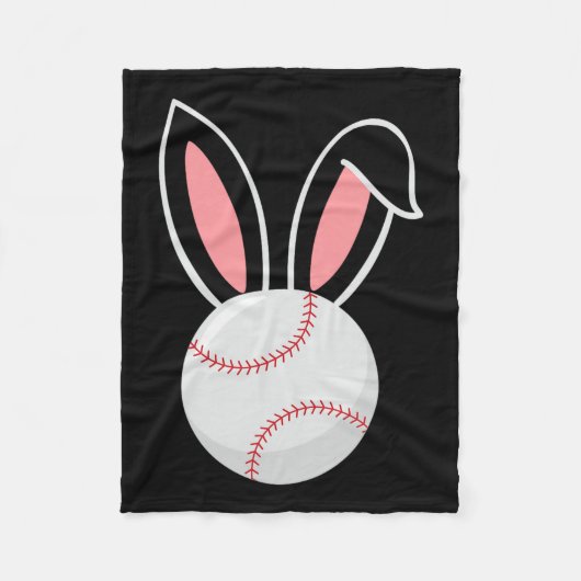 Ostern Baseball Bunny Oars Fun Baseball Ostern Fleecedecke (Vorderseite)