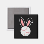 Ostern Baseball Bunny Oars Fun Baseball Ostern Magnet (Vorderseite/Rückseite)