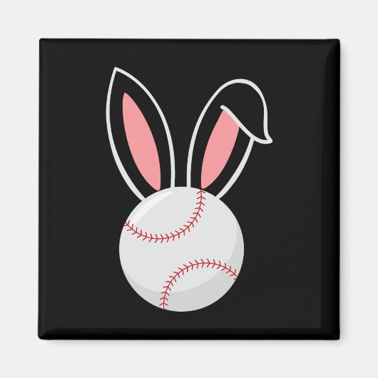 Ostern Baseball Bunny Oars Fun Baseball Ostern Magnet (Vorne)