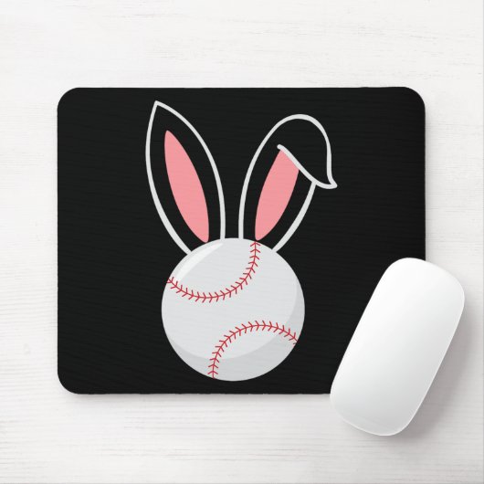 Ostern Baseball Bunny Oars Fun Baseball Ostern Mousepad (Mit Mouse)
