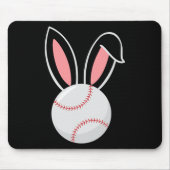 Ostern Baseball Bunny Oars Fun Baseball Ostern Mousepad (Vorne)