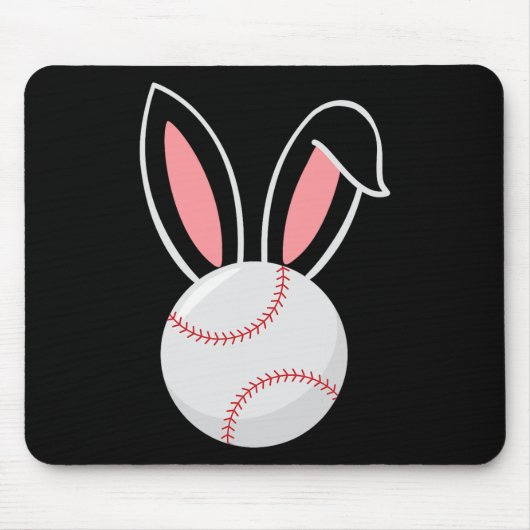 Ostern Baseball Bunny Oars Fun Baseball Ostern Mousepad (Vorne)