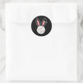 Ostern Baseball Bunny Oars Fun Baseball Ostern Runder Aufkleber (Tasche)