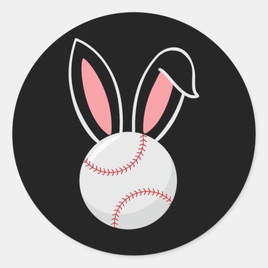 Ostern Baseball Bunny Oars Fun Baseball Ostern Runder Aufkleber (Vorderseite)
