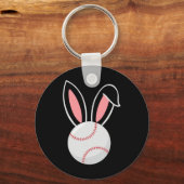Ostern Baseball Bunny Oars Fun Baseball Ostern Schlüsselanhänger (Vorderseite)