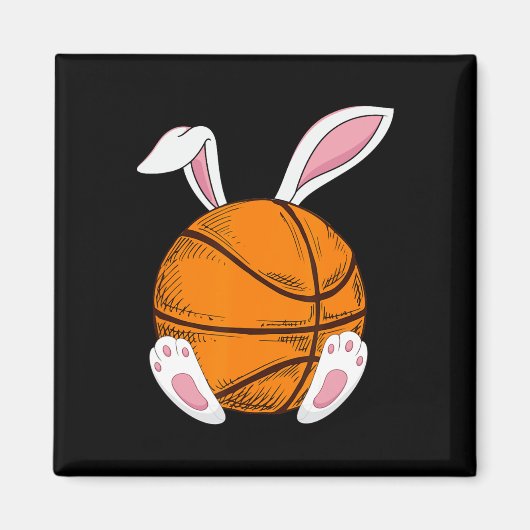 Ostern Basketball Rabbit Bunny Happy Ostertag 2 Magnet (Vorne)