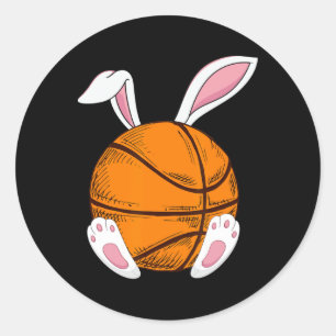 Ostern Basketball Rabbit Bunny Happy Ostertag 2 Runder Aufkleber