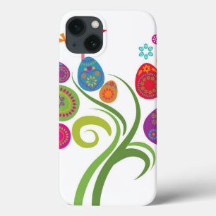 Ostern-Baum mit farbigen Eiern und Blumen Case-Mate iPhone Hülle
