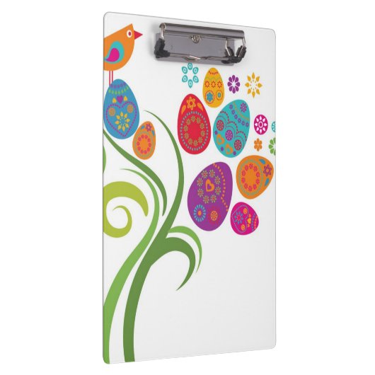 Ostern-Baum mit farbigen Eiern und Blumen Klemmbrett (Rechts)