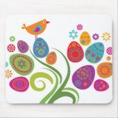 Ostern-Baum mit farbigen Eiern und Blumen Mousepad (Vorne)