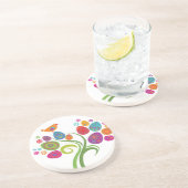 Ostern-Baum mit farbigen Eiern und Blumen Sandstein Untersetzer (Seite)