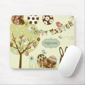 Ostern-Baum und eine Wäscheleine mit Buchstaben Mousepad (Mit Mouse)