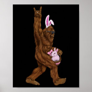Ostern Bigfoot Bunny in einem Bysket ist Spaß für  Poster