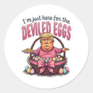 Ostern bin ich nur hier für die geweihten Eier Fun Runder Aufkleber