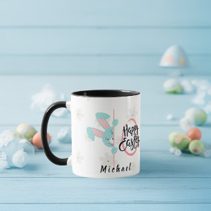 Ostern Blaues Kaninchen Personalisierter Becher Tasse