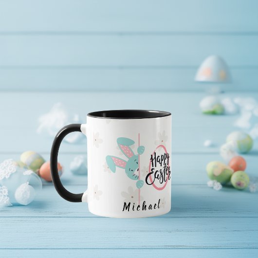 Ostern Blaues Kaninchen Personalisierter Becher Tasse