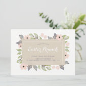 Ostern blüht Brunch-Einladung Einladung (Stehend Vorderseite)