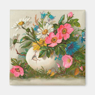 Ostern Blume Frische Vintage Blumen Kunst, Dichtun Magnet
