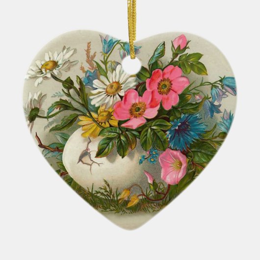 Ostern Blume Vintage Blumenpracht Keramikornament (Vorne)