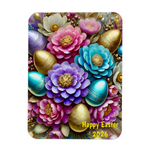 OSTERN ~ BLUMEN & EIER ~ Flexibler Foto-Magnet Magnet