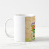 Ostern-Blumen-Fahrrad mit Labrador-Welpen Kaffeetasse (Links)