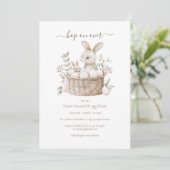 Ostern Brunch & Egg Hunt Bunny Basket mit Eiern Einladung (Stehend Vorderseite)