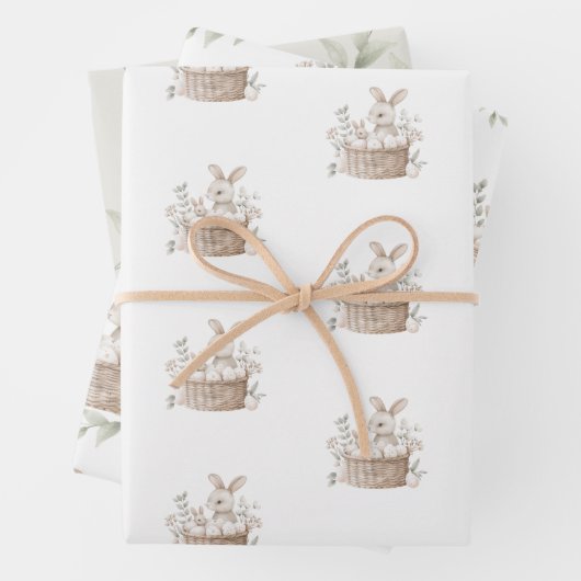 Ostern Brunch & Egg Hunt Bunny Basket mit Eiern Geschenkpapier Set (Beispiel)