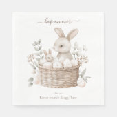 Ostern Brunch & Egg Hunt Bunny Basket mit Eiern Serviette (Vorderseite)