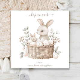 Ostern Brunch & Egg Hunt Bunny Basket mit Eiern Serviette