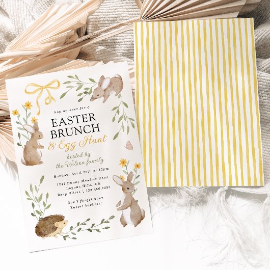Ostern Brunch & Egg Hunt Bunny Spring Florals Einladung