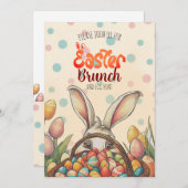 Ostern Brunch & Eierjagd Delikatessen Einladung (Vorne/Hinten)