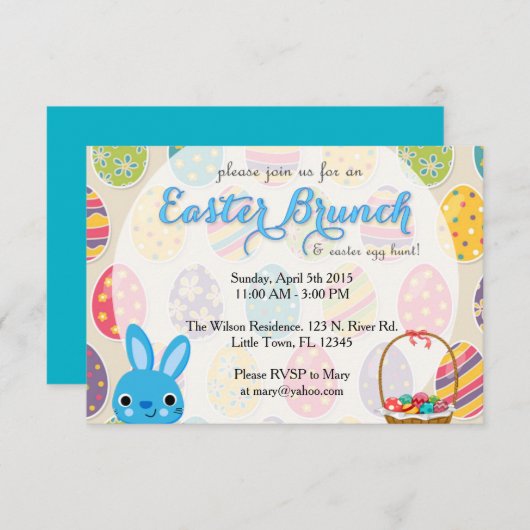 Ostern-Brunch Einladung (Vorne/Hinten)