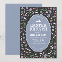 Ostern-Brunch in violettem Blumen Einladung