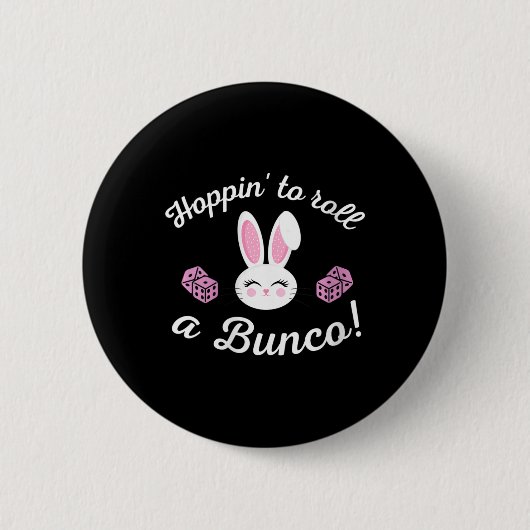 Ostern Bunco Hoppin zum Bunco Dice Bunny Button (Vorderseite)