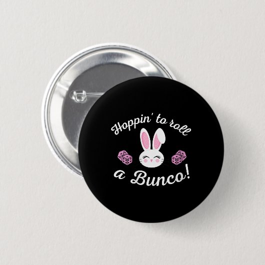 Ostern Bunco Hoppin zum Bunco Dice Bunny Button (Vorne & Hinten)
