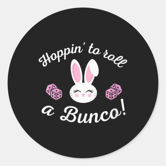 Ostern Bunco Hoppin zum Bunco Dice Bunny Runder Aufkleber (Vorderseite)