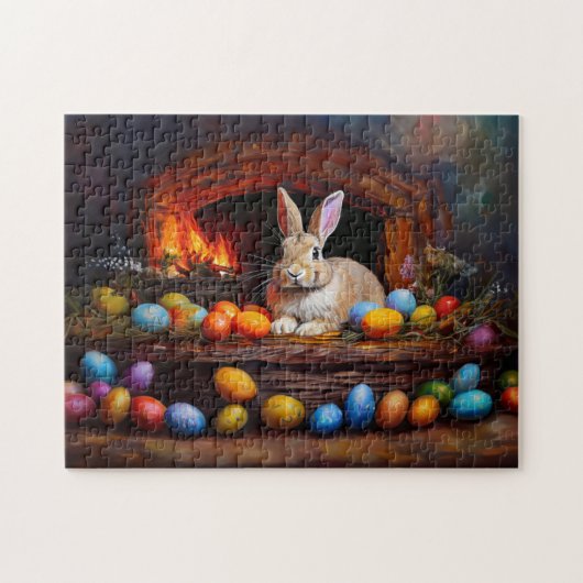 Ostern Bunny Bunte Ostereier Puzzle (Horizontal)