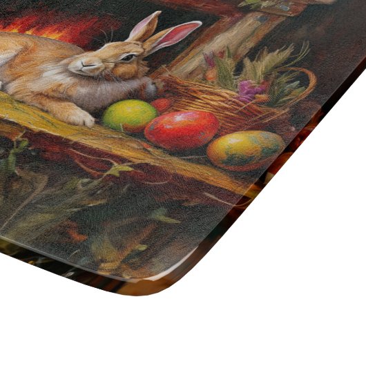 Ostern Bunny Bunte Ostereier Schneidebrett (Ecke)