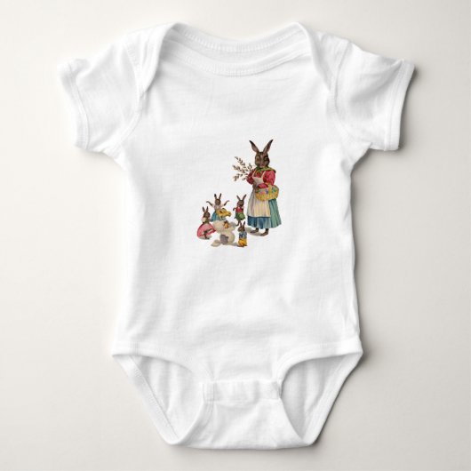 Ostern Bunny Chicken Bunny Egg Baby Strampler (Vorderseite)