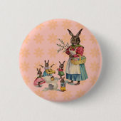 Ostern Bunny Chicken Bunny Egg Button (Vorderseite)