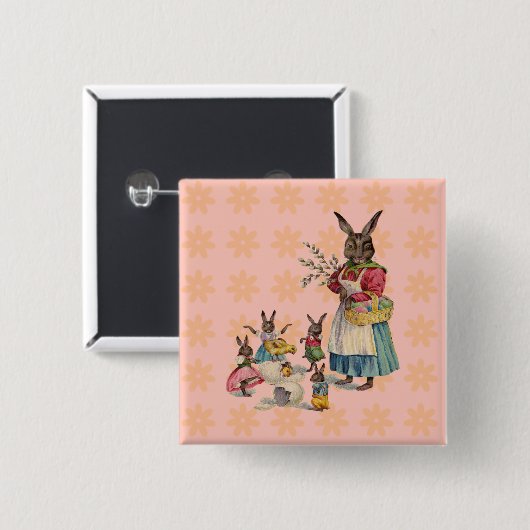 Ostern Bunny Chicken Bunny Egg Button (Vorne & Hinten)