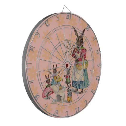 Ostern Bunny Chicken Bunny Egg Dartscheibe (Vorderseite Links)