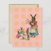 Ostern Bunny Chicken Bunny Egg Feiertagspostkarte (Vorne/Hinten)