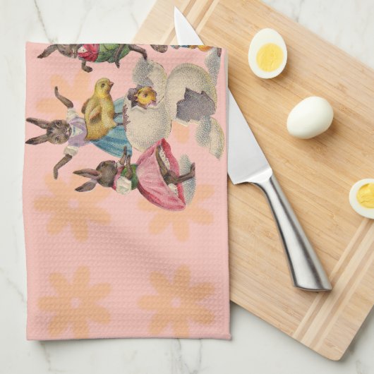 Ostern Bunny Chicken Bunny Egg Küchentuch (Viertel Falte)