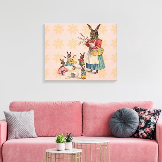 Ostern Bunny Chicken Bunny Egg Leinwanddruck (Insitu (Wohnzimmer))