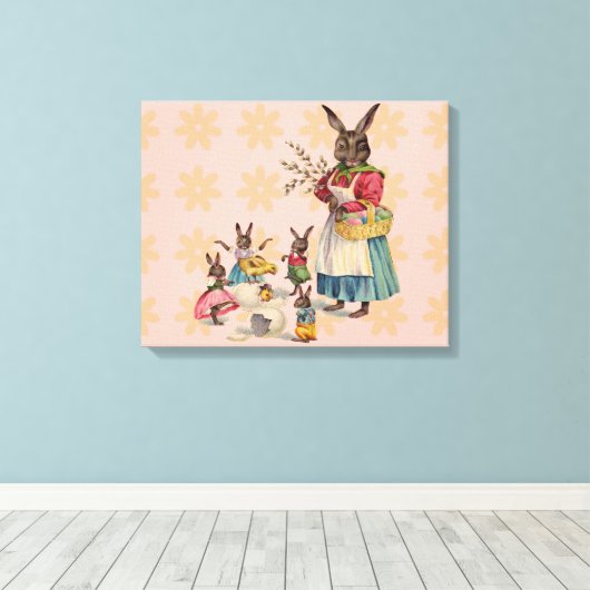 Ostern Bunny Chicken Bunny Egg Leinwanddruck (Insitu (Holzboden))