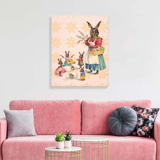 Ostern Bunny Chicken Bunny Egg Leinwanddruck (Insitu (Wohnzimmer))
