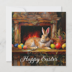 Ostern Bunny farbenfrohe Ostereier Happy Oster Feiertagskarte