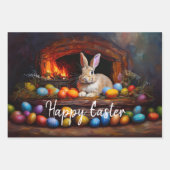 Ostern Bunny farbenfrohe Ostereier Happy Oster Geschenkpapier Set (Vorderseite 2)