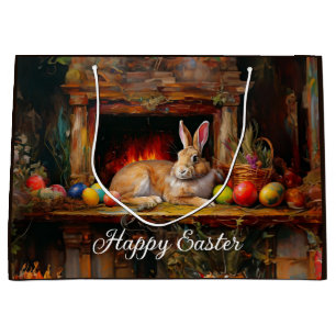 Ostern Bunny farbenfrohe Ostereier Happy Oster Große Geschenktüte
